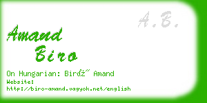 amand biro business card